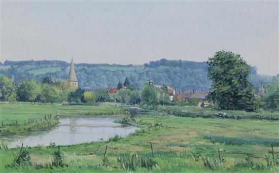 Brian Wright (20th C.) Stockbridge from Marshfields, 7.5 x 12in.